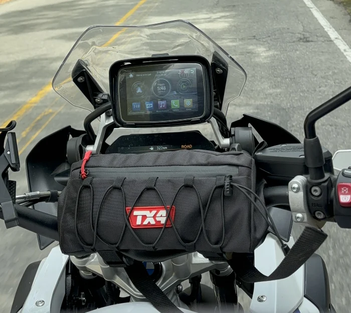 bolso grande frontal para manubrio de motocicleta 