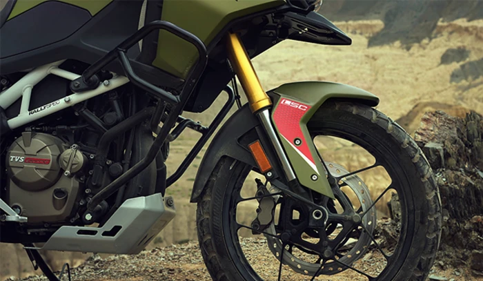 detalle suspension delantera tvs rtx 300 Precio y Características técnicas de la nueva TVS Apache RTX 300 4 Suspensiones TVS RTX 300 2026