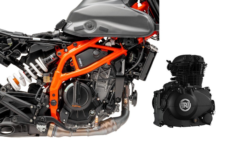 Motor de combustión de una moto