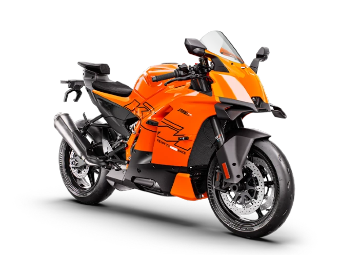 Foto lateral de la Nueva KTM 990 RC R color naranja