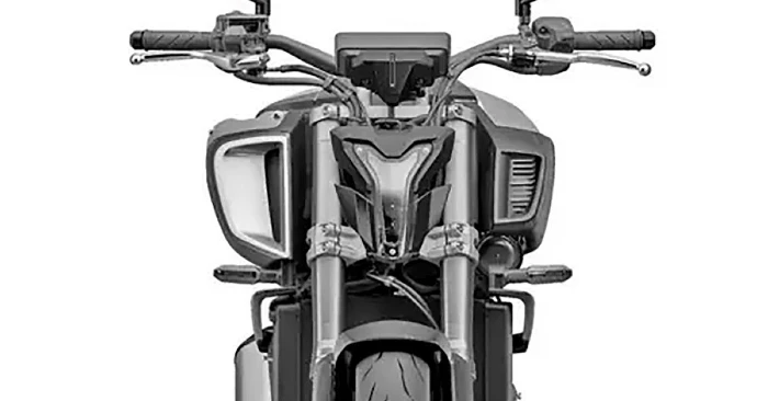 frontal honda v3 e compressor Honda V3 E-Compressor: se filtra el prototipo más avanzado de la futura naked japonesa 3 Frontal de la moto Honda V3 E-Compressor